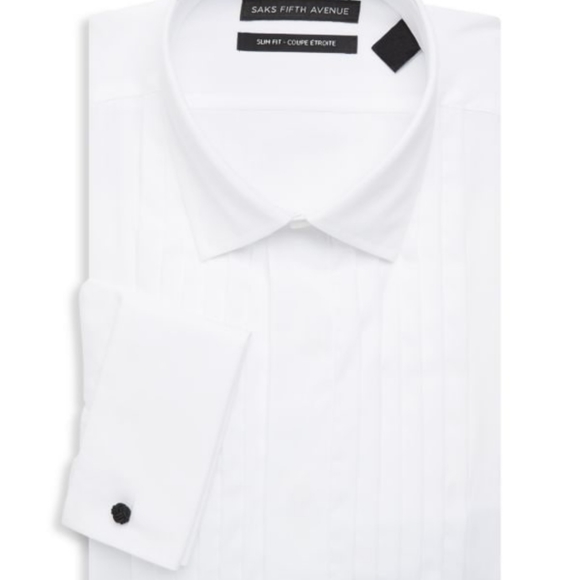 Saks Fifth Avenue White Tuxedo  Shirt 16.5 34/35 - Picture 2 of 6